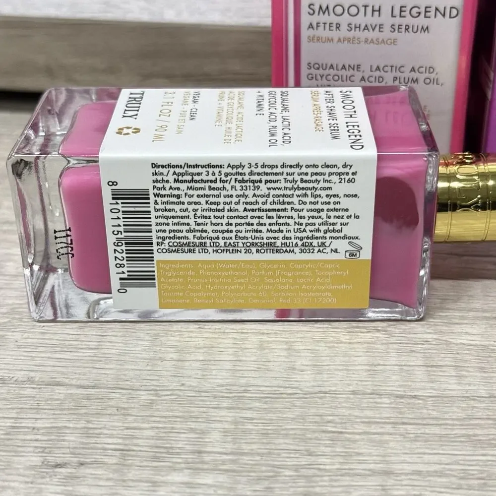 TRULY Smooth Legend Serum & Glazed Donut Oil After Shave 2pc Set 3.1 oz each NEW